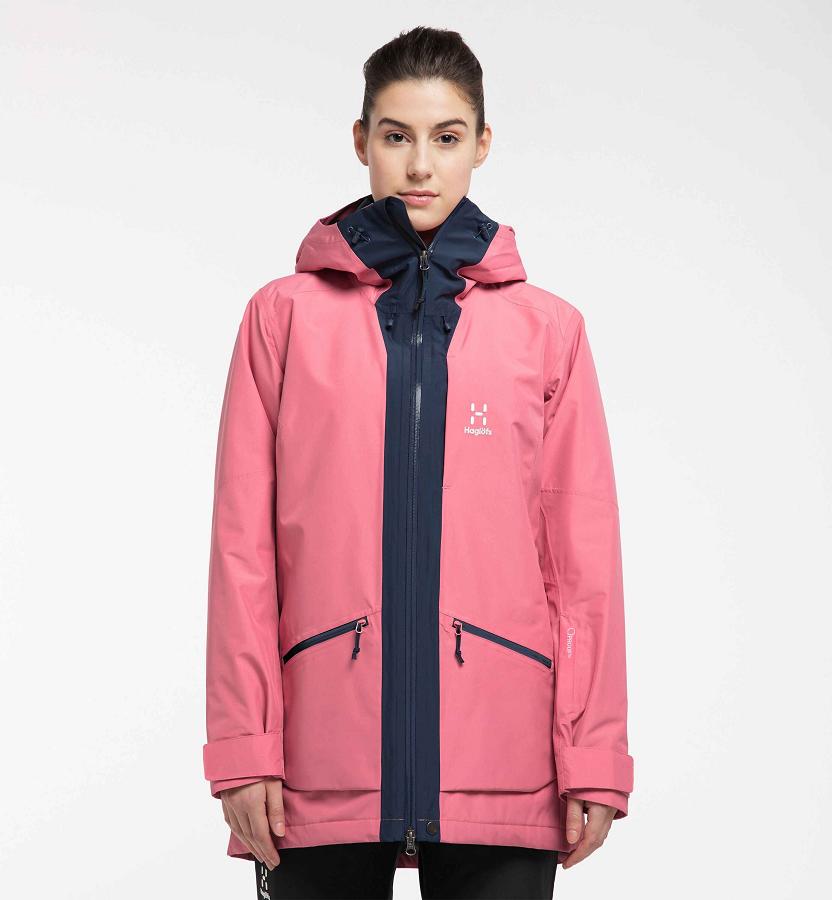 Haglöfs Lumi Parka Pink/Dark Blue For Womens SQTKD4093 Australia